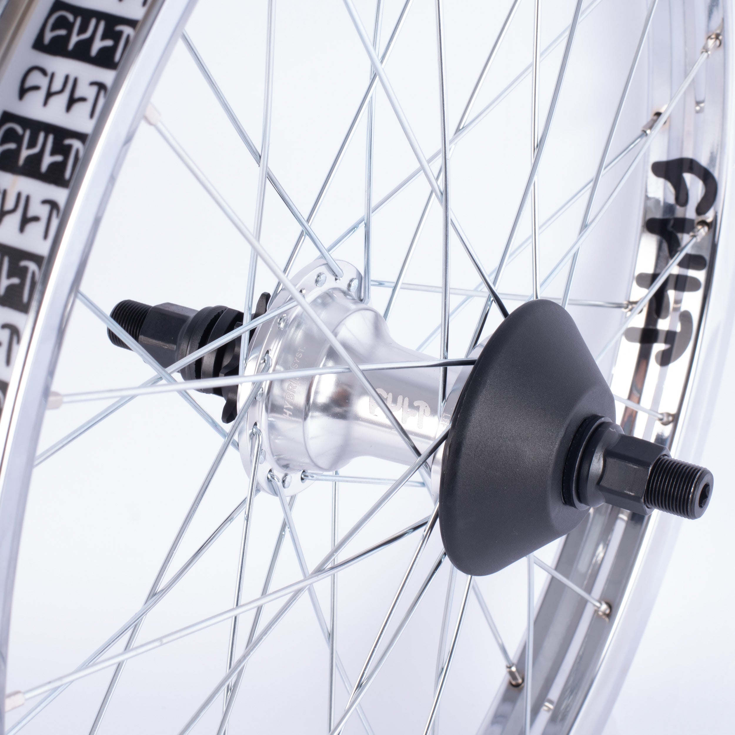 Crew Hybrid Freecoaster Wheel / black & polished