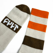 Stripe Socks / brown & orange