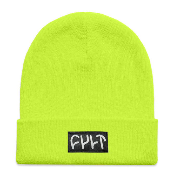 Witness Beanie / tight knit safety yellow